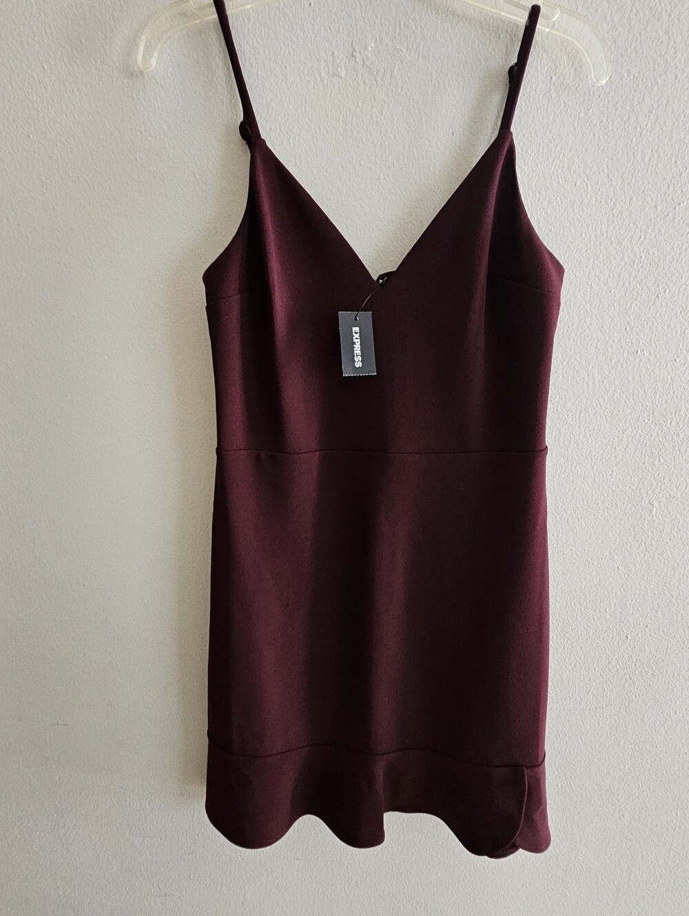 Express Burgundy Spaghetti Strap Mini Dress XS